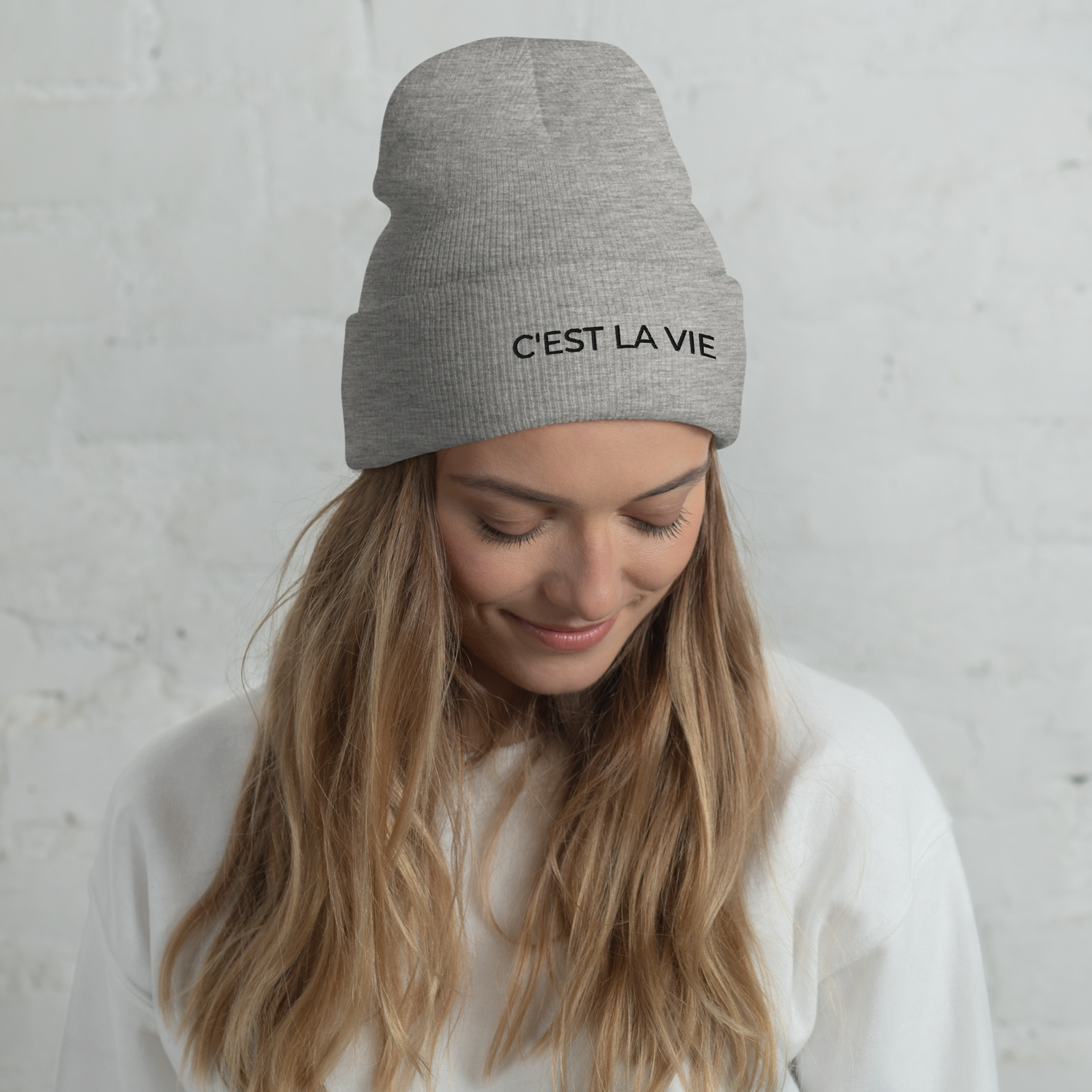 Cozy beanie by 100 Percent Tee featuring unique graphic design. Displays brand's commitment to style and social causes