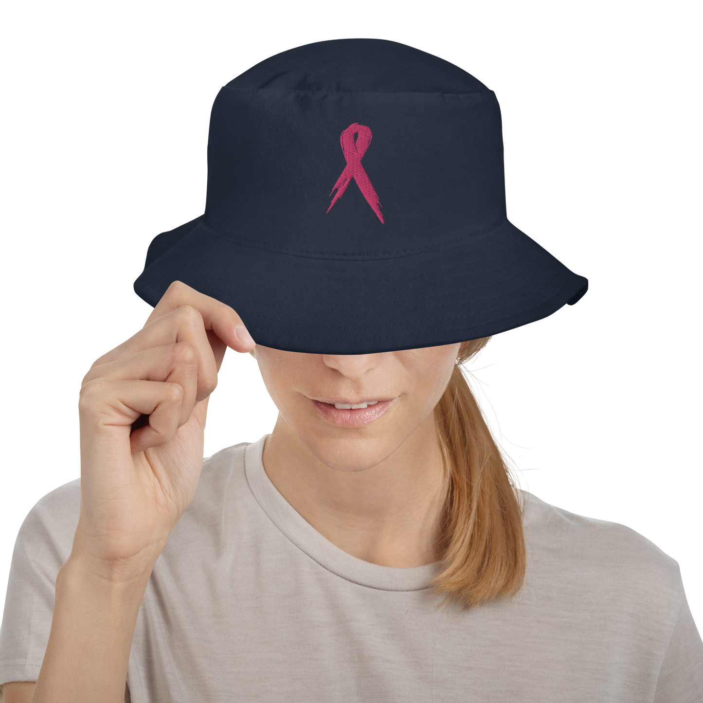 Breast Cancer Awareness Ribbon Bucket Hat