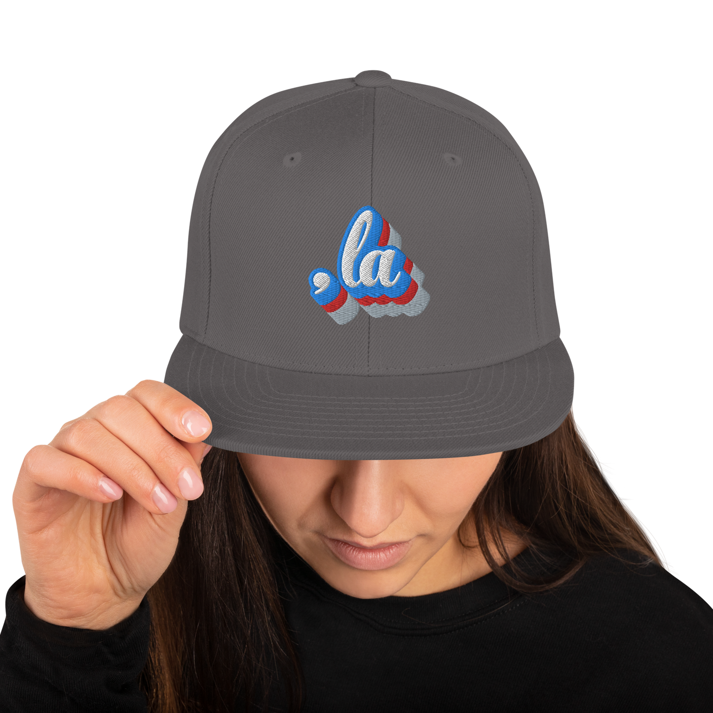 , la (Kamala) Red, White, & Blue Logo Snapback Baseball Hat