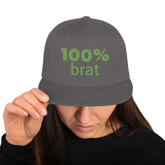 100% brat Snapback Baseball Hat