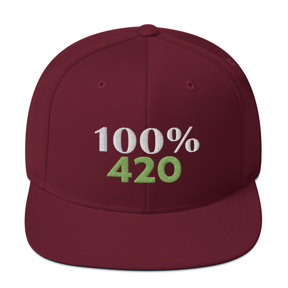 100% 420 Snapback Baseball Hat