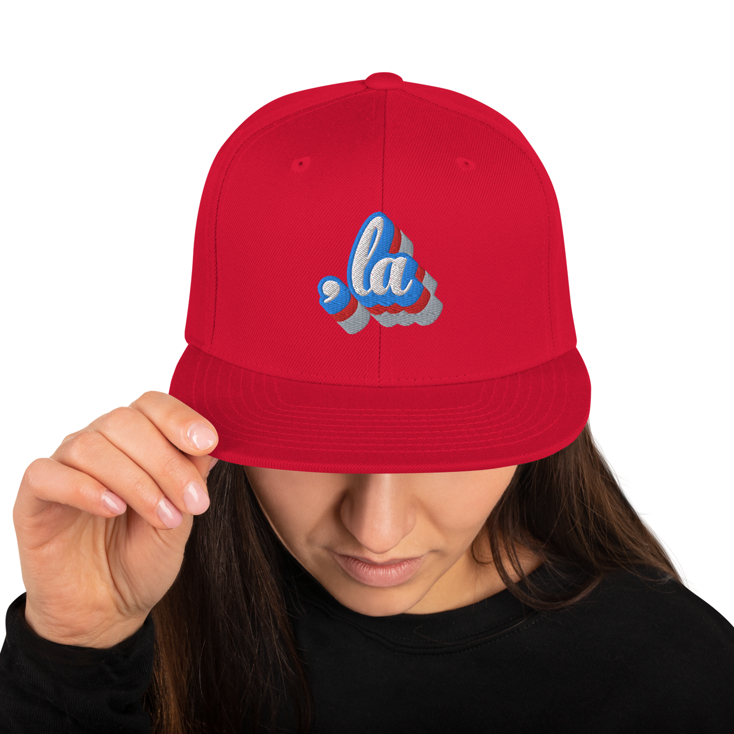 , la (Kamala) Red, White, & Blue Logo Snapback Baseball Hat