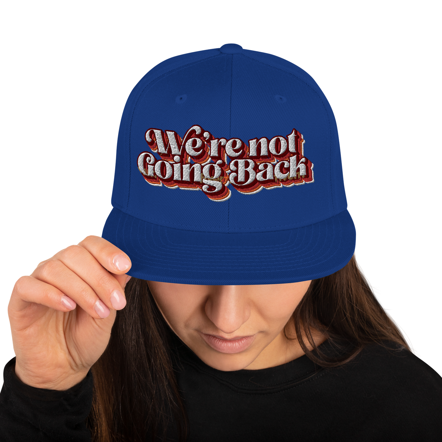 We're Not Going Back Retro Logo Snapback Baseball Hat