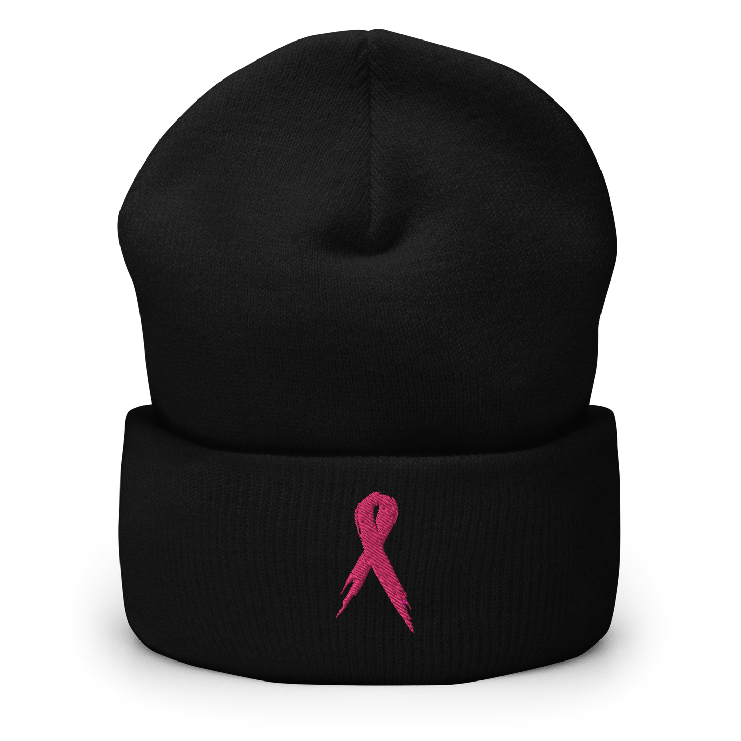 Breast Cancer Awareness Ribbon Cuffed Beanie