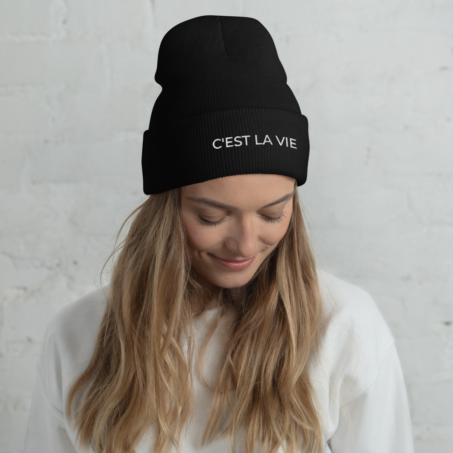 C'EST LA VIE Cuffed Beanie