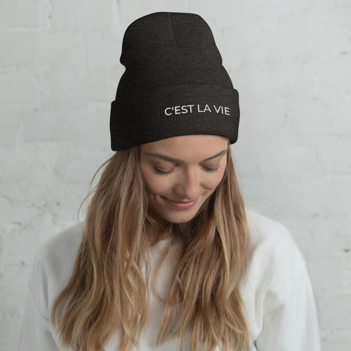 C'EST LA VIE Cuffed Beanie