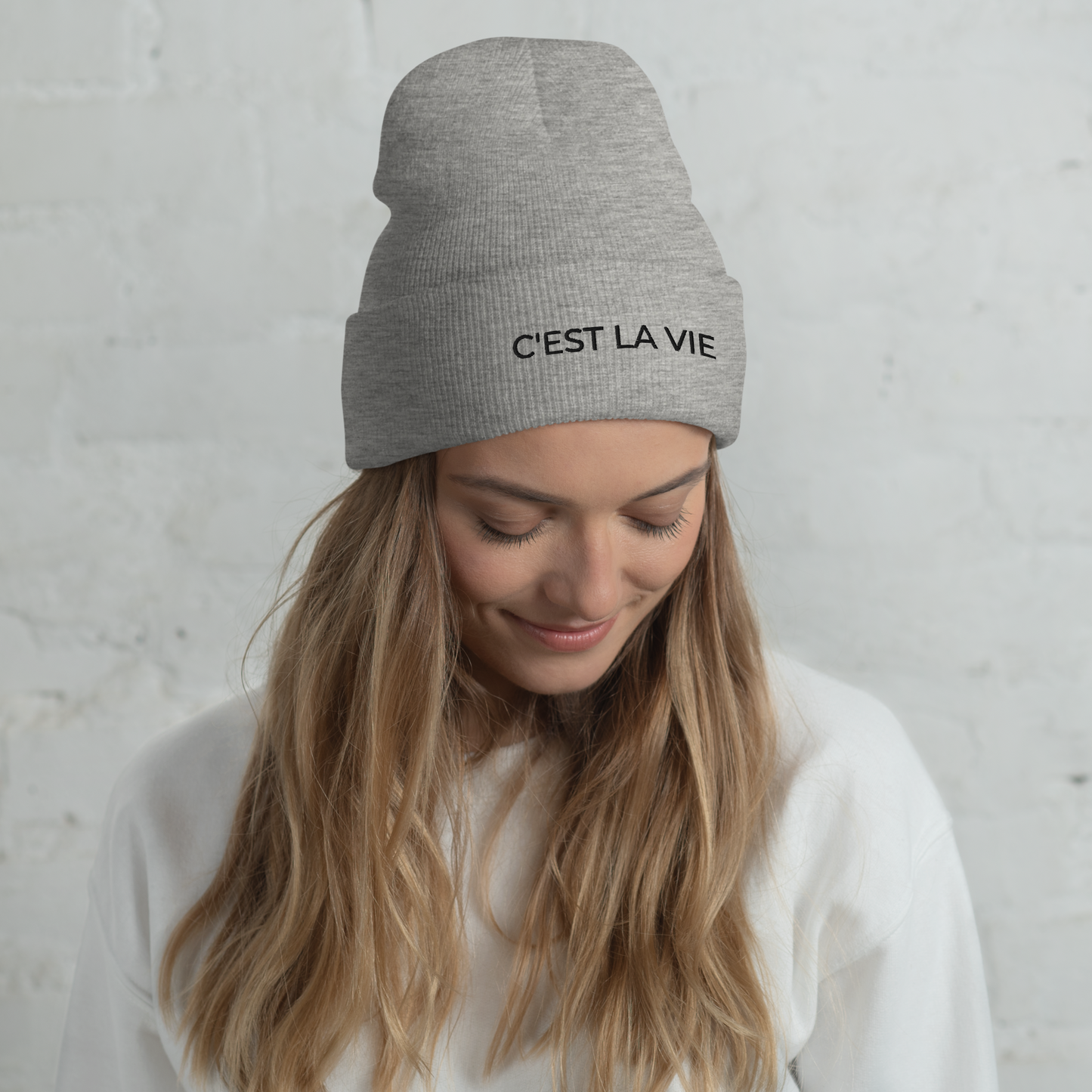 C'EST LA VIE Cuffed Beanie