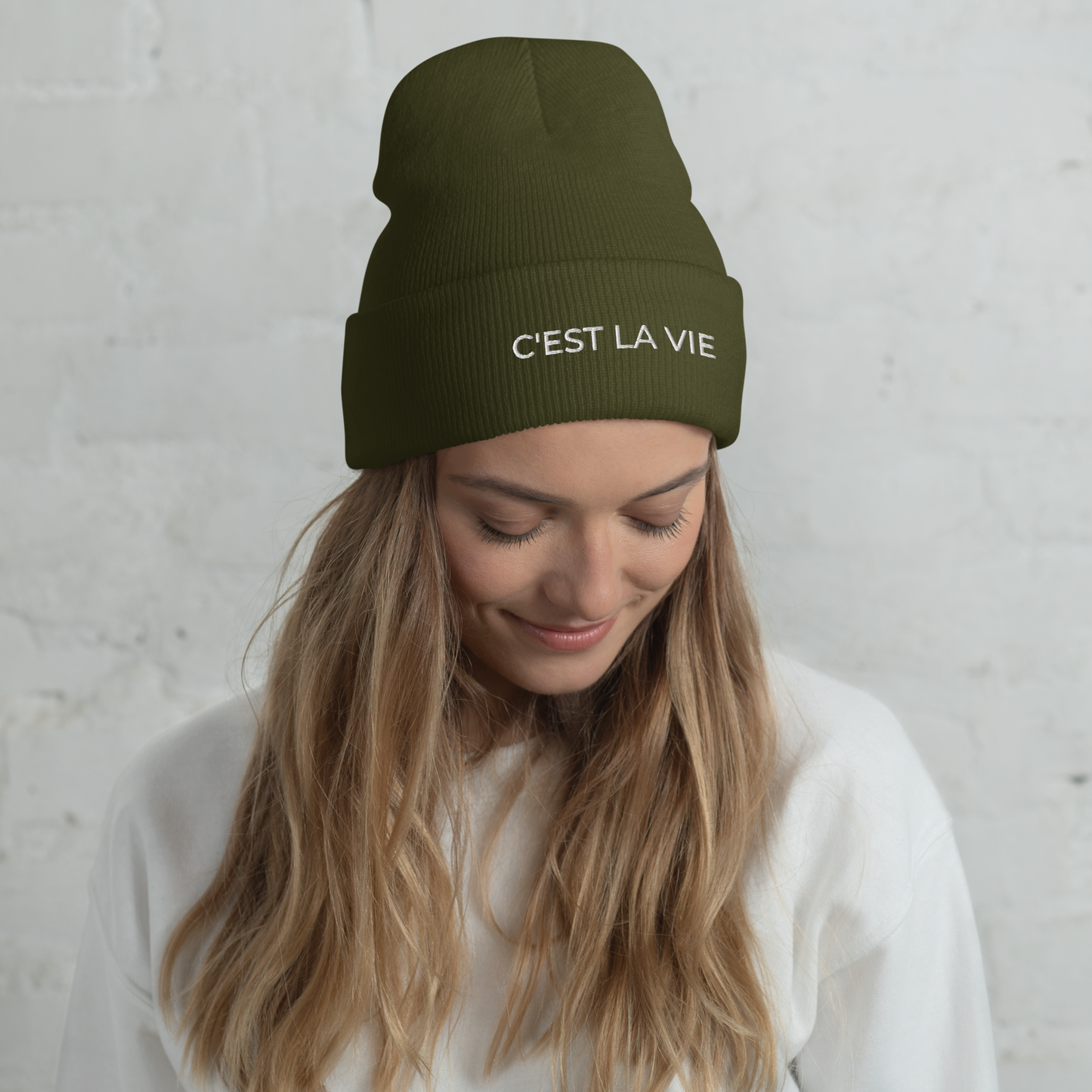 C'EST LA VIE Cuffed Beanie