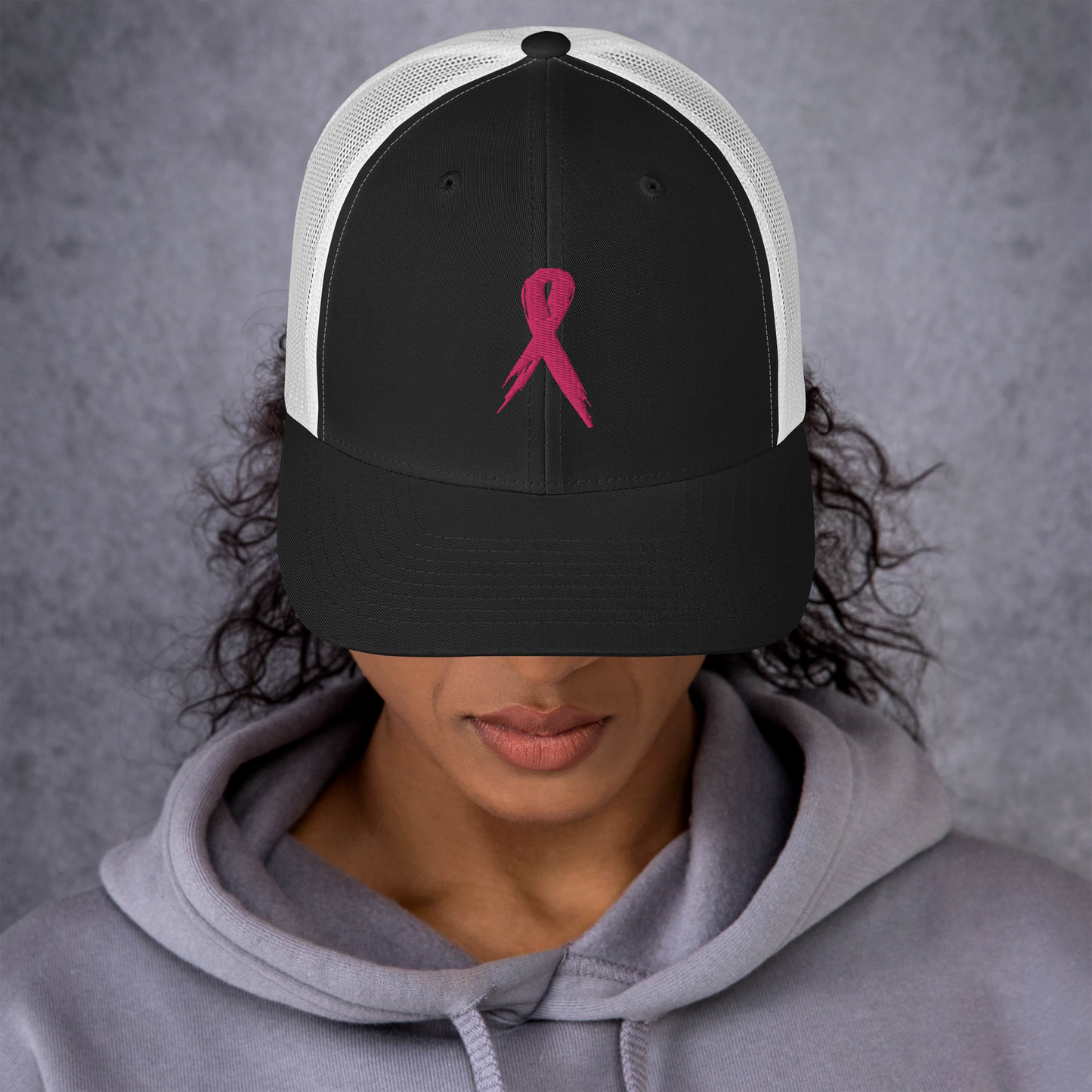 Breast Cancer Awareness Ribbon Trucker Cap