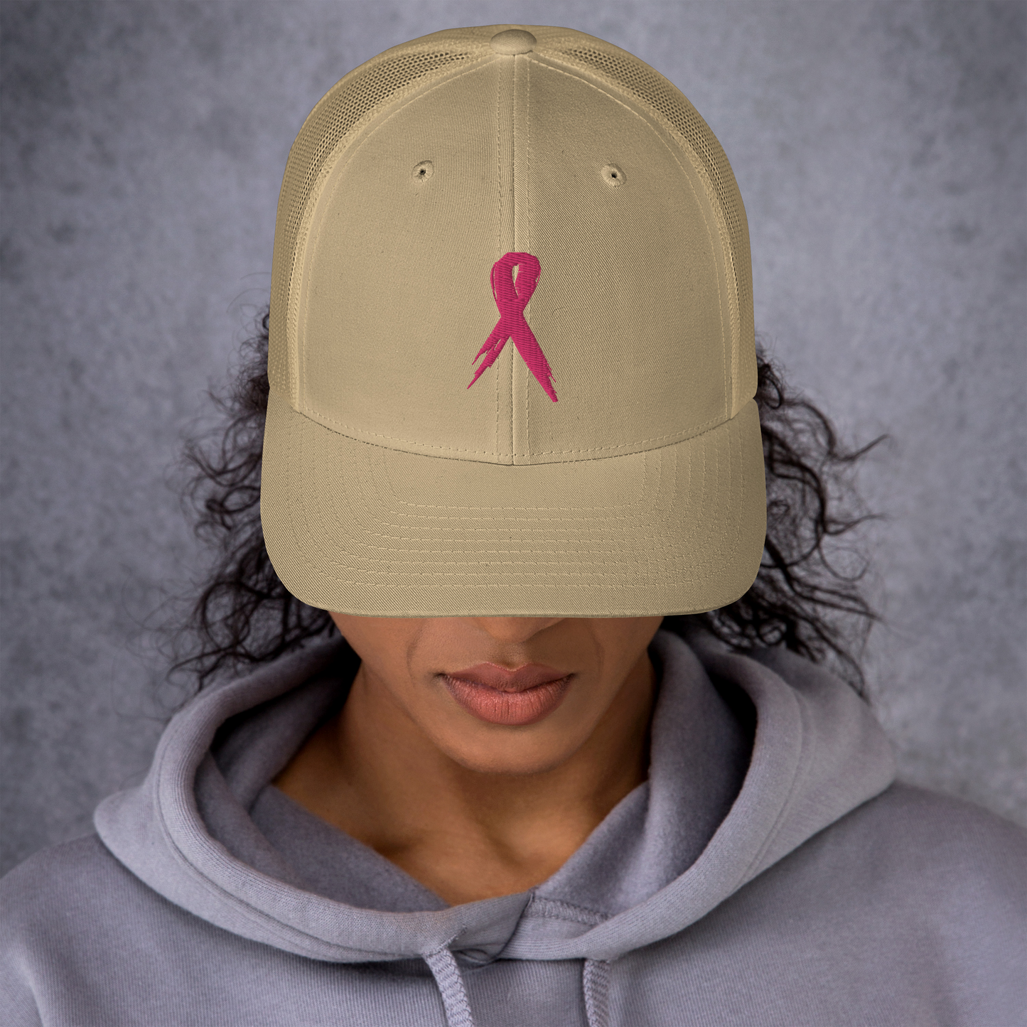 Breast Cancer Awareness Ribbon Trucker Cap