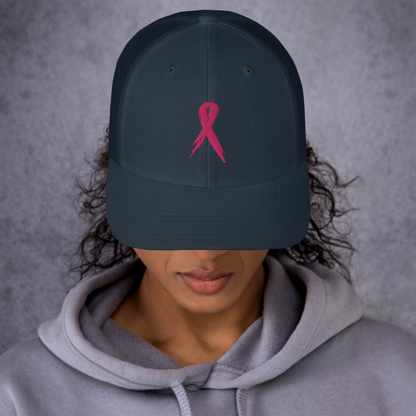 Breast Cancer Awareness Ribbon Trucker Cap