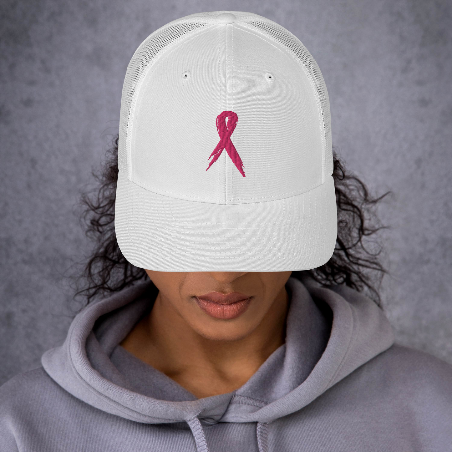 Breast Cancer Awareness Ribbon Trucker Cap