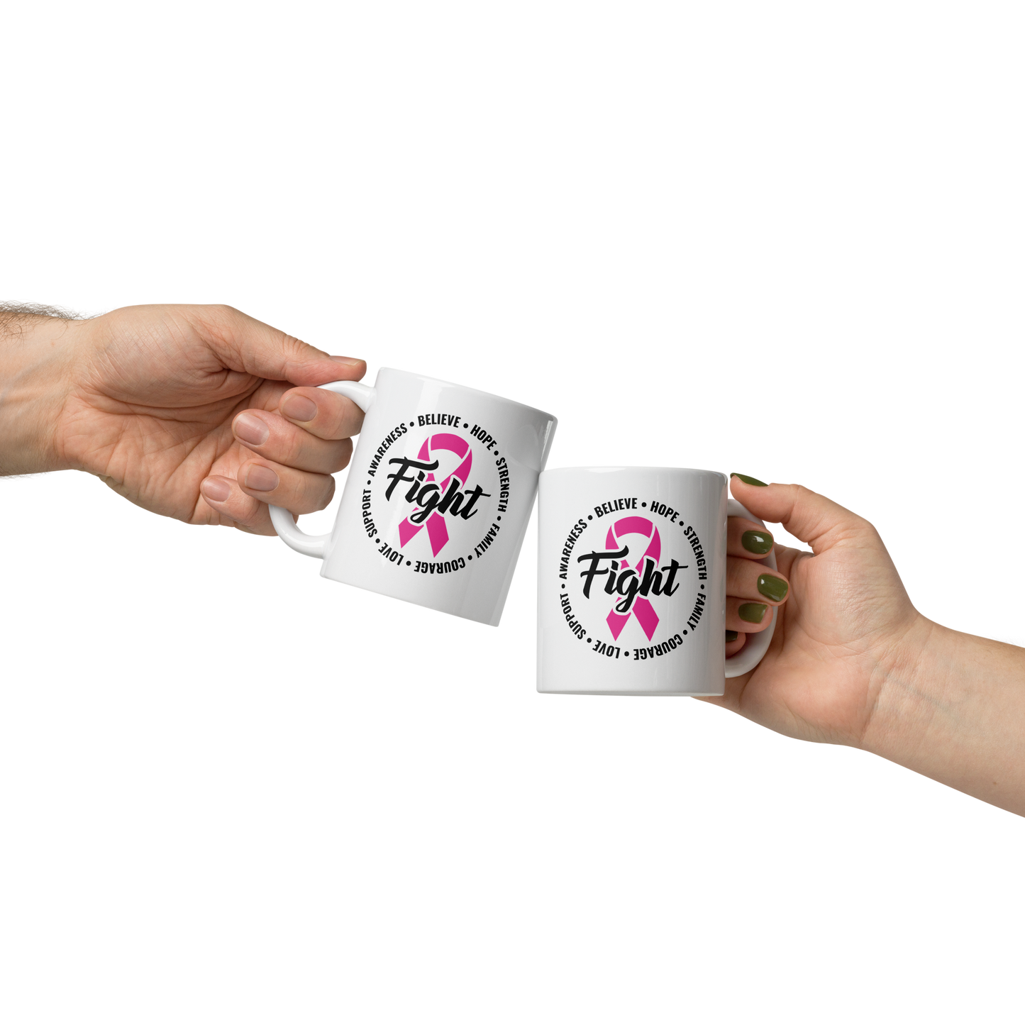 FIGHT Breast Cancer White Glossy Mug