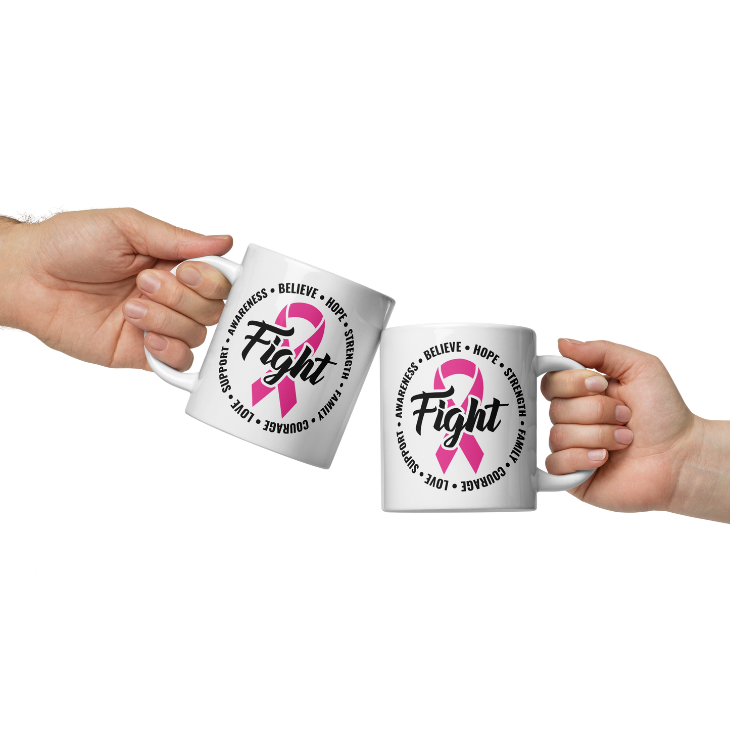 FIGHT Breast Cancer White Glossy Mug