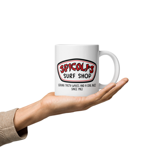 Spicoli's Surf Shop White Glossy Mug