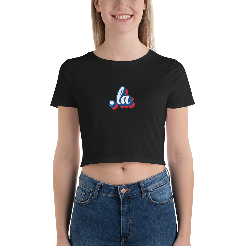 , la (Kamala) Red, White, & Blue Logo Women’s Crop Tee