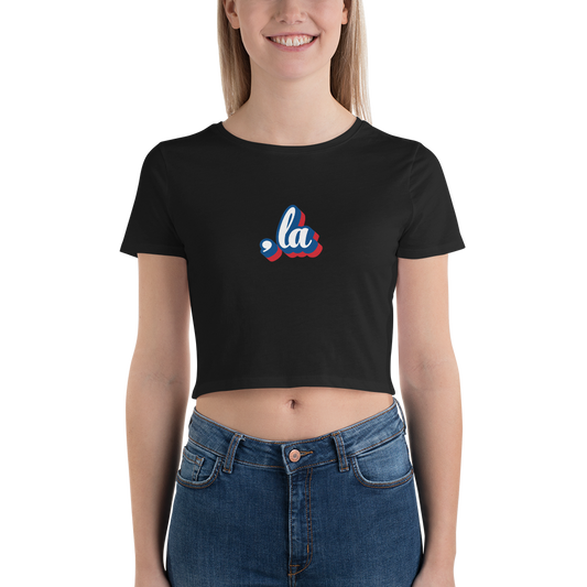 , la (Kamala) Red, White, & Blue Logo Women’s Crop Top