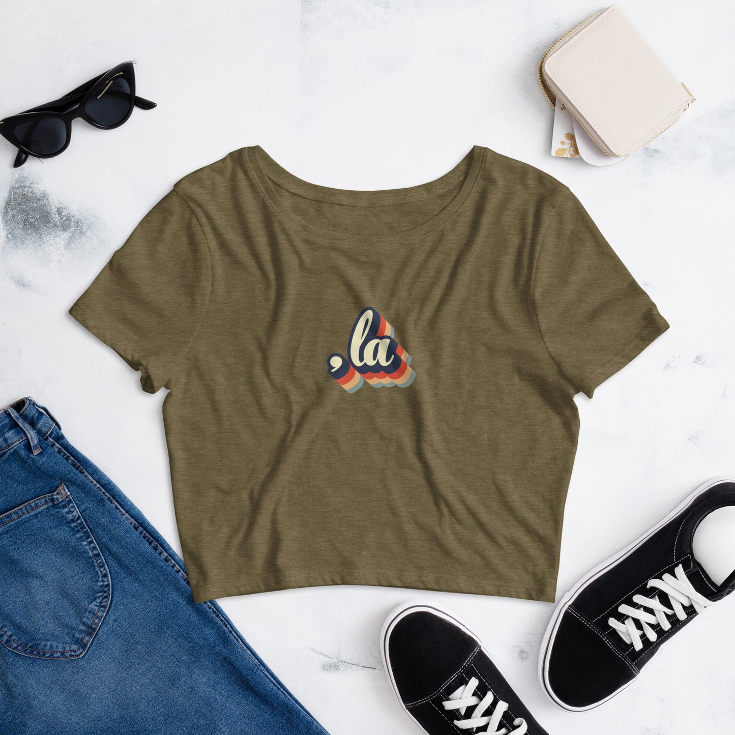 , la (Kamala) Retro Logo Women’s Crop Tee