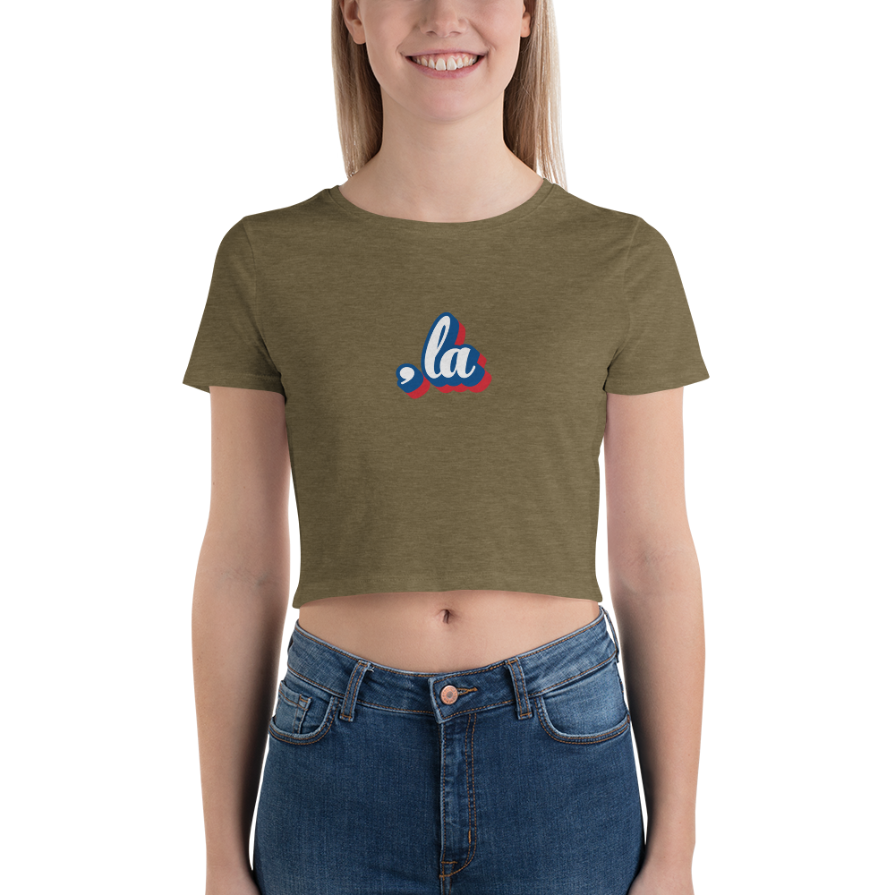 , la (Kamala) Red, White, & Blue Logo Women’s Crop Tee