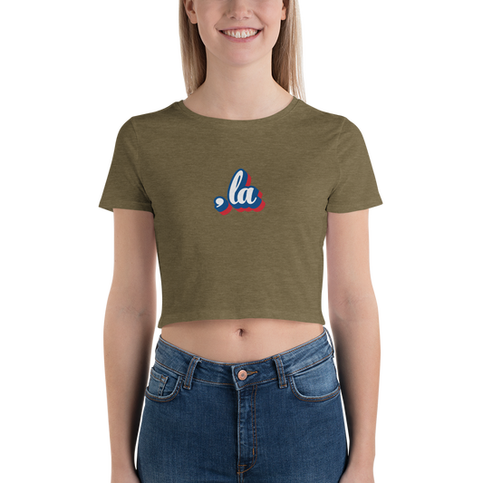 , la (Kamala) Red, White, & Blue Logo Women’s Crop Tee