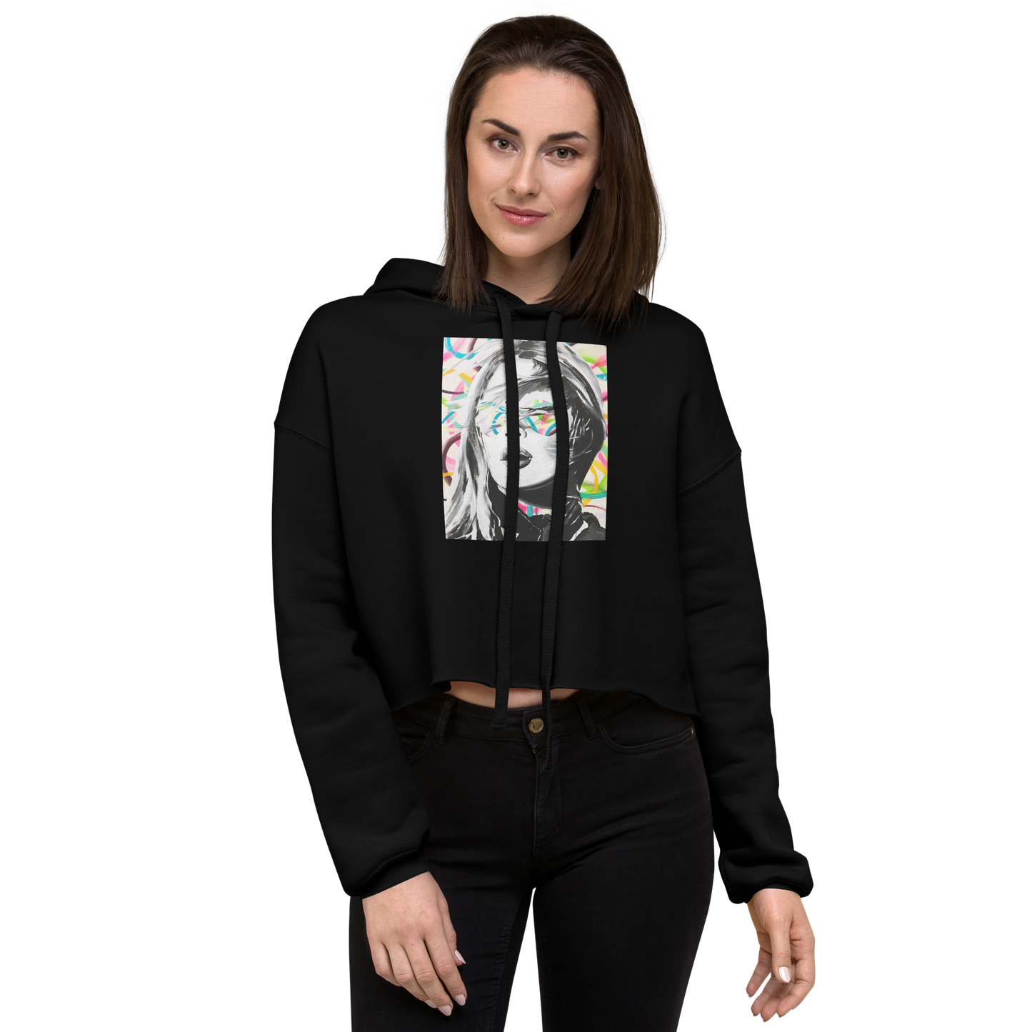 Maltzy Bridgette Spray & Swirls Crop Hoodie