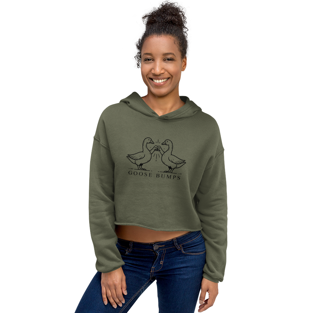 Goose Bumps Crop Hoodie