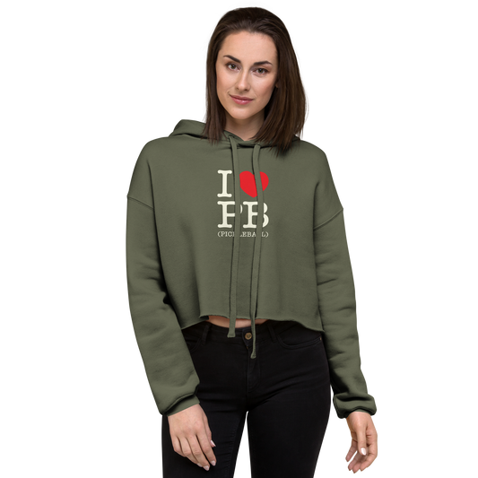 I Love PB (Pickleball) Crop Hoodie