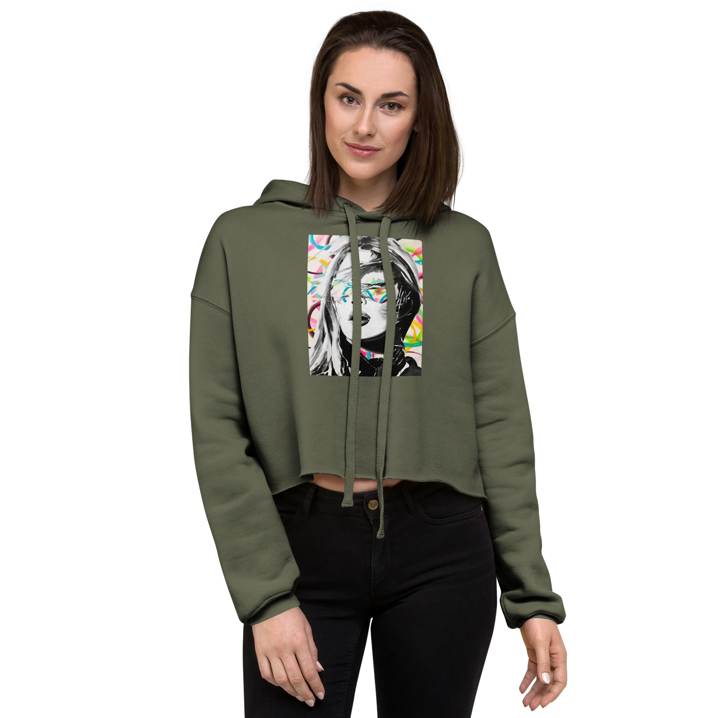 Maltzy Bridgette Spray & Swirls Crop Hoodie