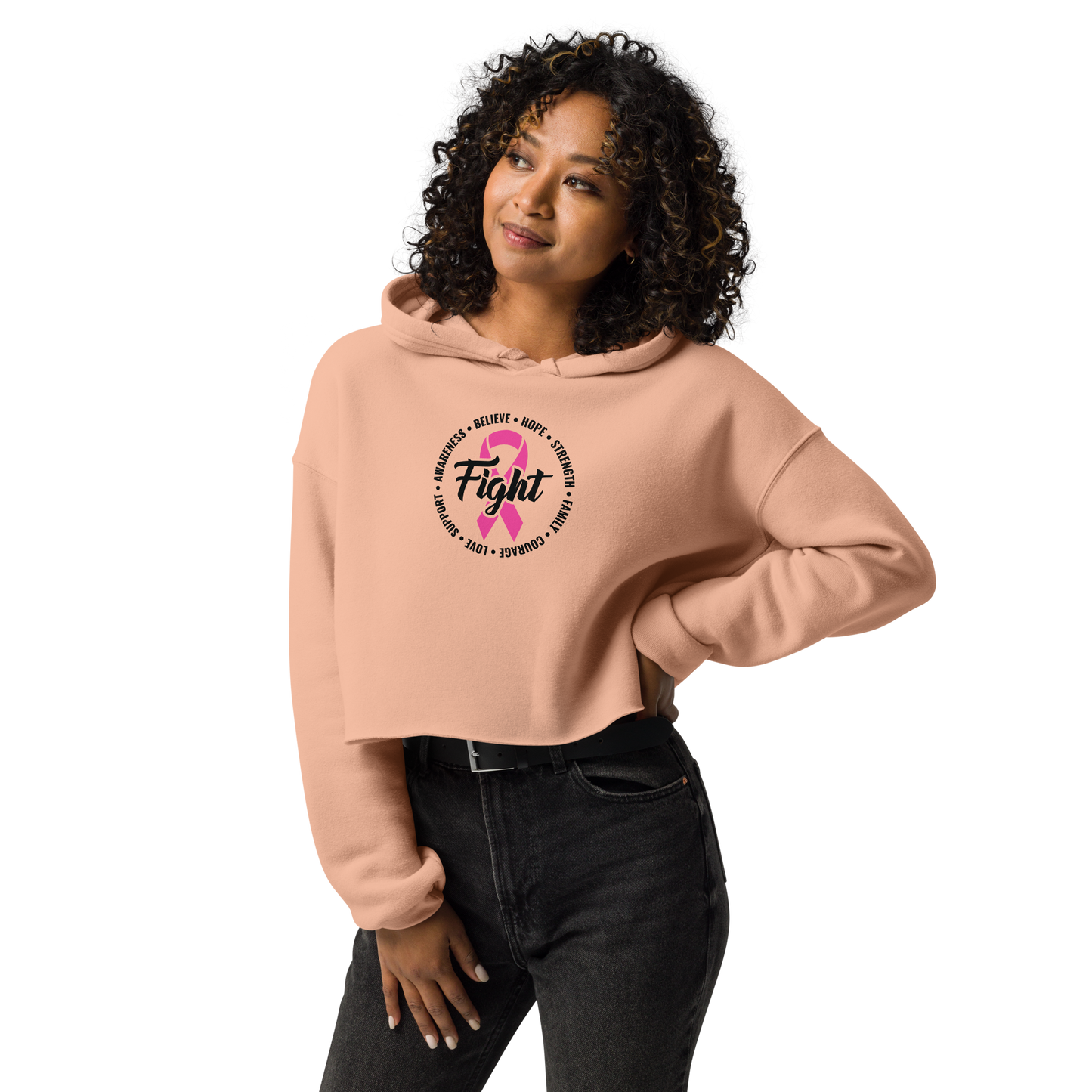 FIGHT Breast Cancer Crop Hoodie