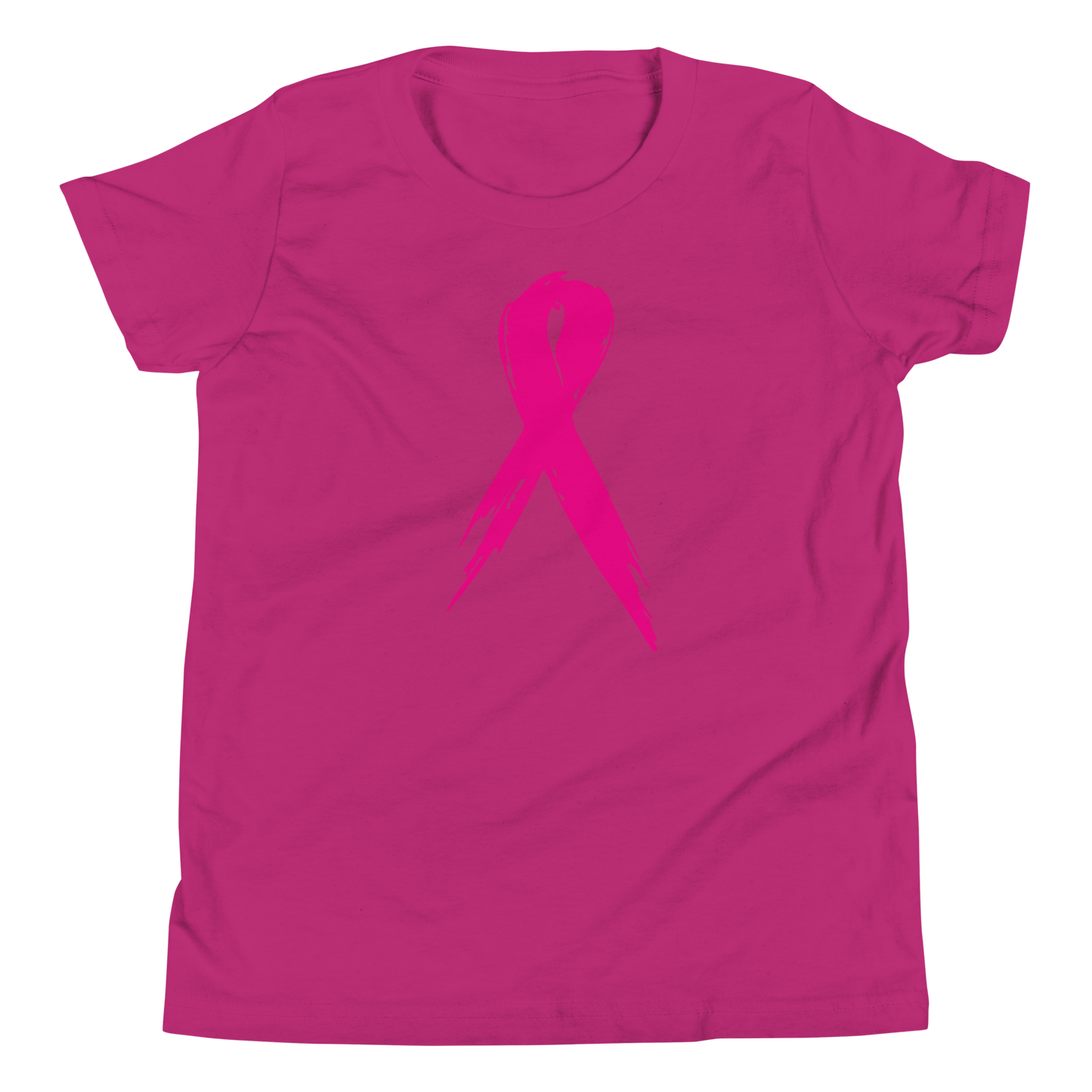 Breast Cancer Awareness Ribbon Youth Short Sleeve Tee Shirt