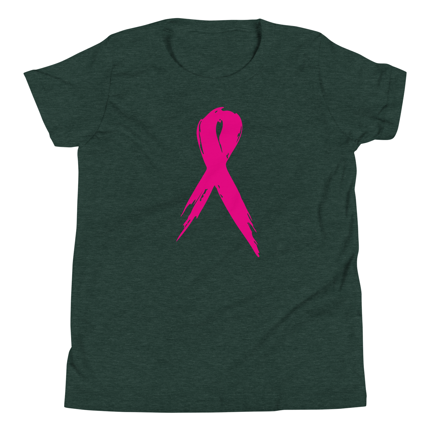 Breast Cancer Awareness Ribbon Youth Short Sleeve Tee Shirt