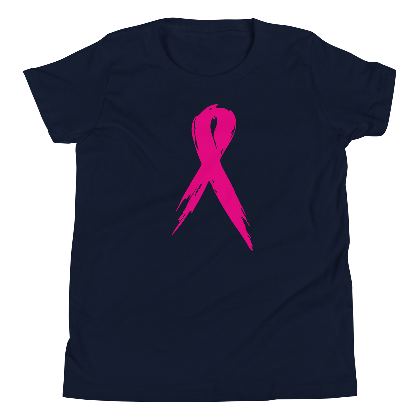 Breast Cancer Awareness Ribbon Youth Short Sleeve Tee Shirt