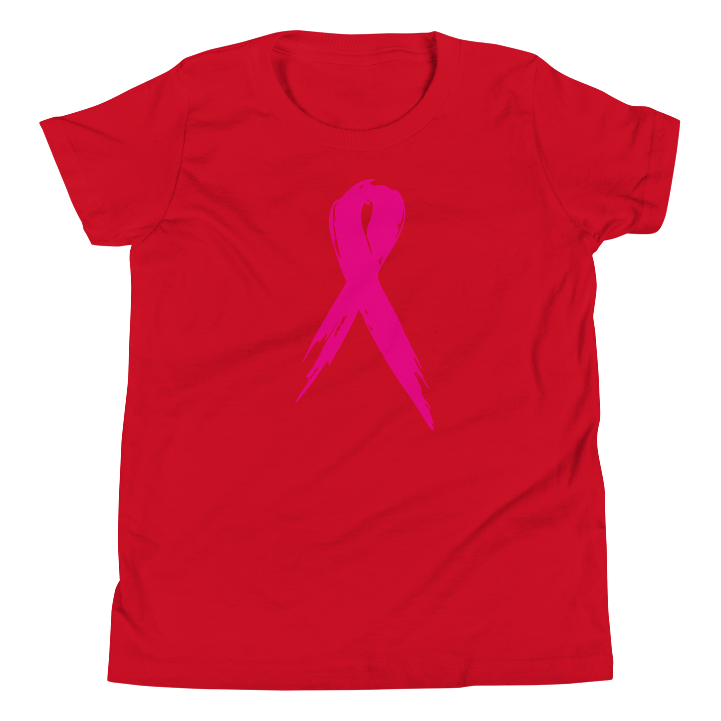 Breast Cancer Awareness Ribbon Youth Short Sleeve Tee Shirt