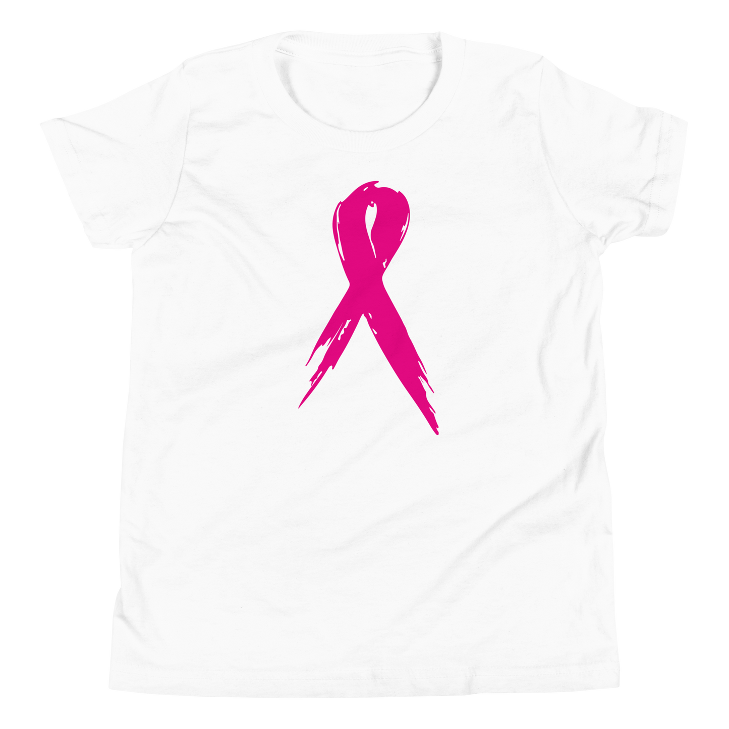 Breast Cancer Awareness Ribbon Youth Short Sleeve Tee Shirt