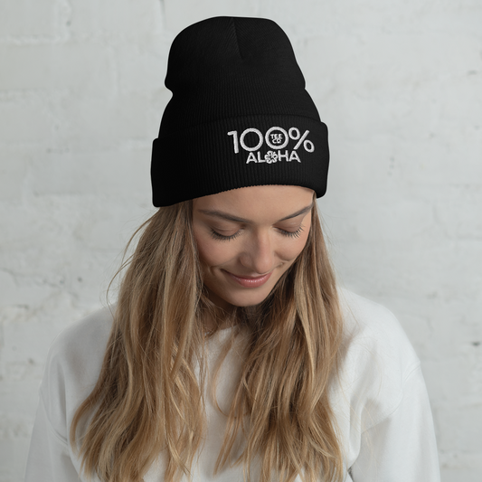 100% ALOHA Cuffed Beanie - 100 Percent Tee Company