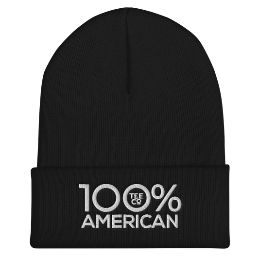 100% AMERICAN Cuffed Beanie - 100 Percent Tee Company