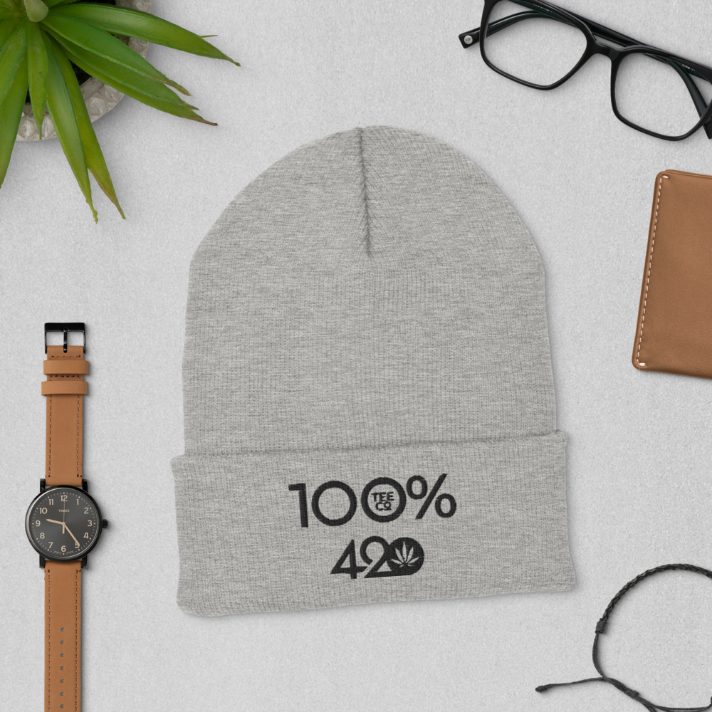 100% 420 Cuffed Beanie - 100 Percent Tee Company