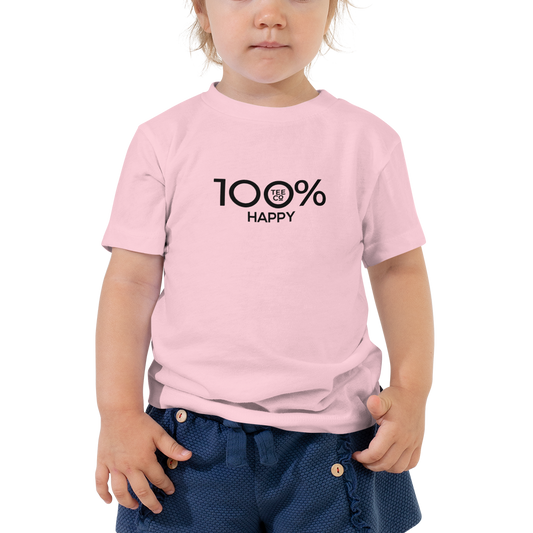 100% HAPPY Toddler Short Sleeve Tee - 100 Percent Tee Company