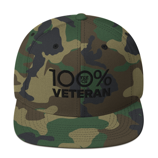 100% VETERAN Snapback Hat - 100 Percent Tee Company