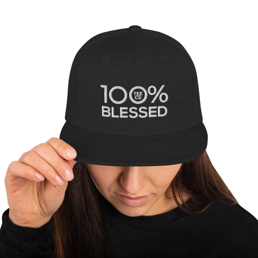 100% BLESSED Snapback Hat - 100 Percent Tee Company