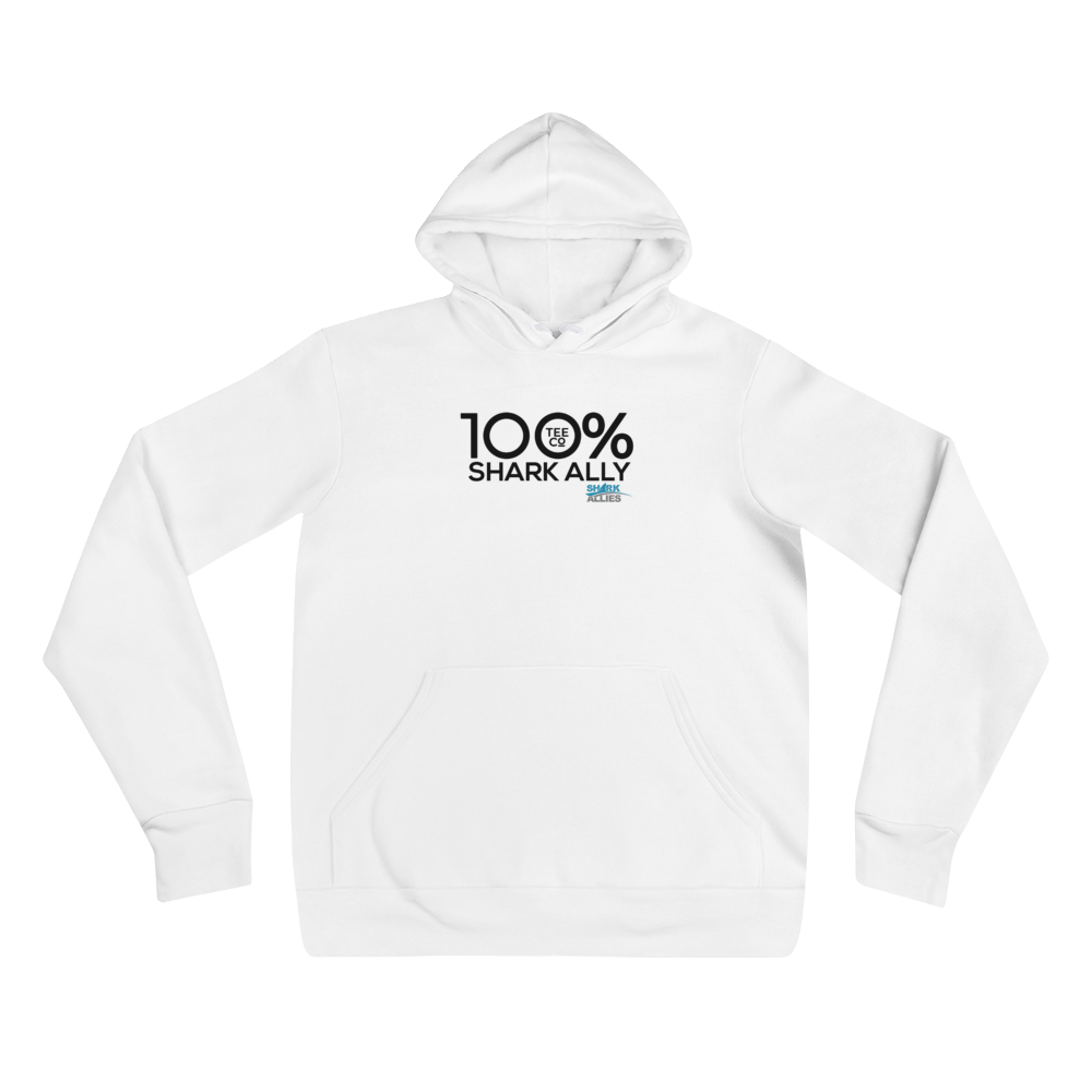 100% SHARK ALLY Unisex Hoodie to benefit Shark Allies - 100 Percent Tee Company