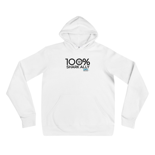 100% SHARK ALLY Unisex Hoodie to benefit Shark Allies - 100 Percent Tee Company