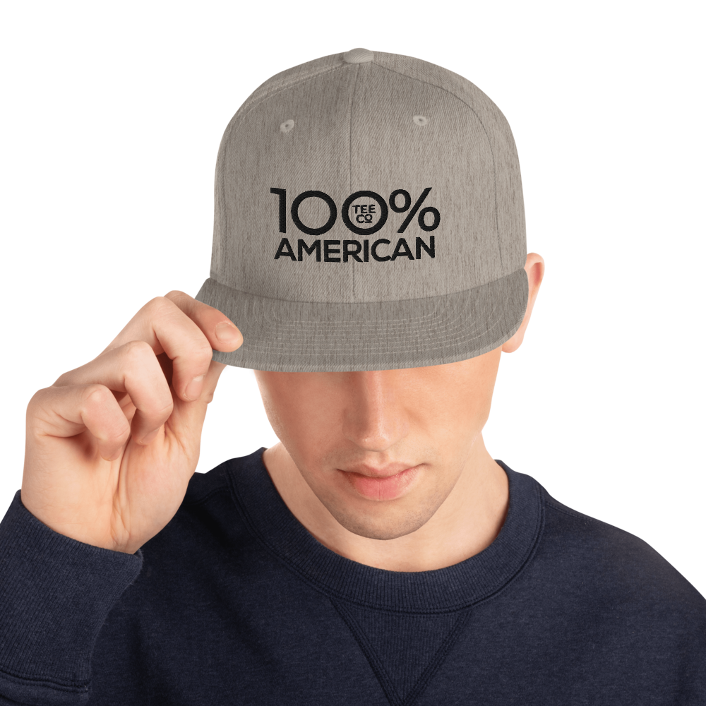 100% AMERICAN Snapback Baseball Hat - 100 Percent Tee Company