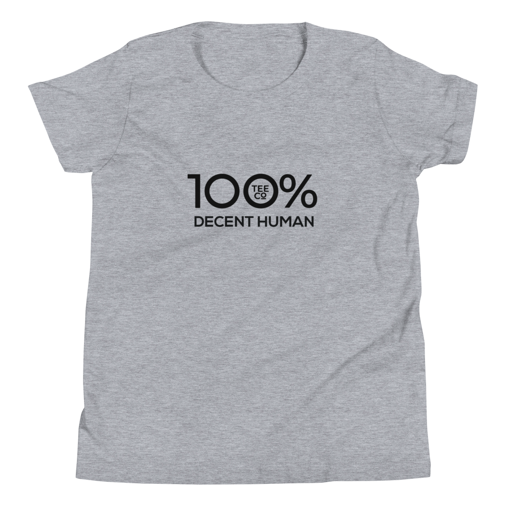 100% DECENT HUMAN Youth Short Sleeve Tee - 100 Percent Tee Company