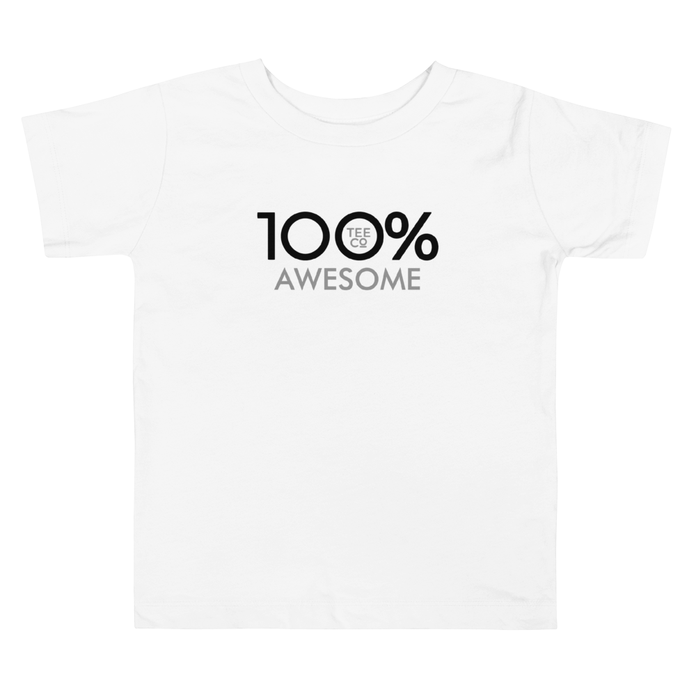 100% AWESOME Toddler Short Sleeve Tee - 100 Percent Tee Company