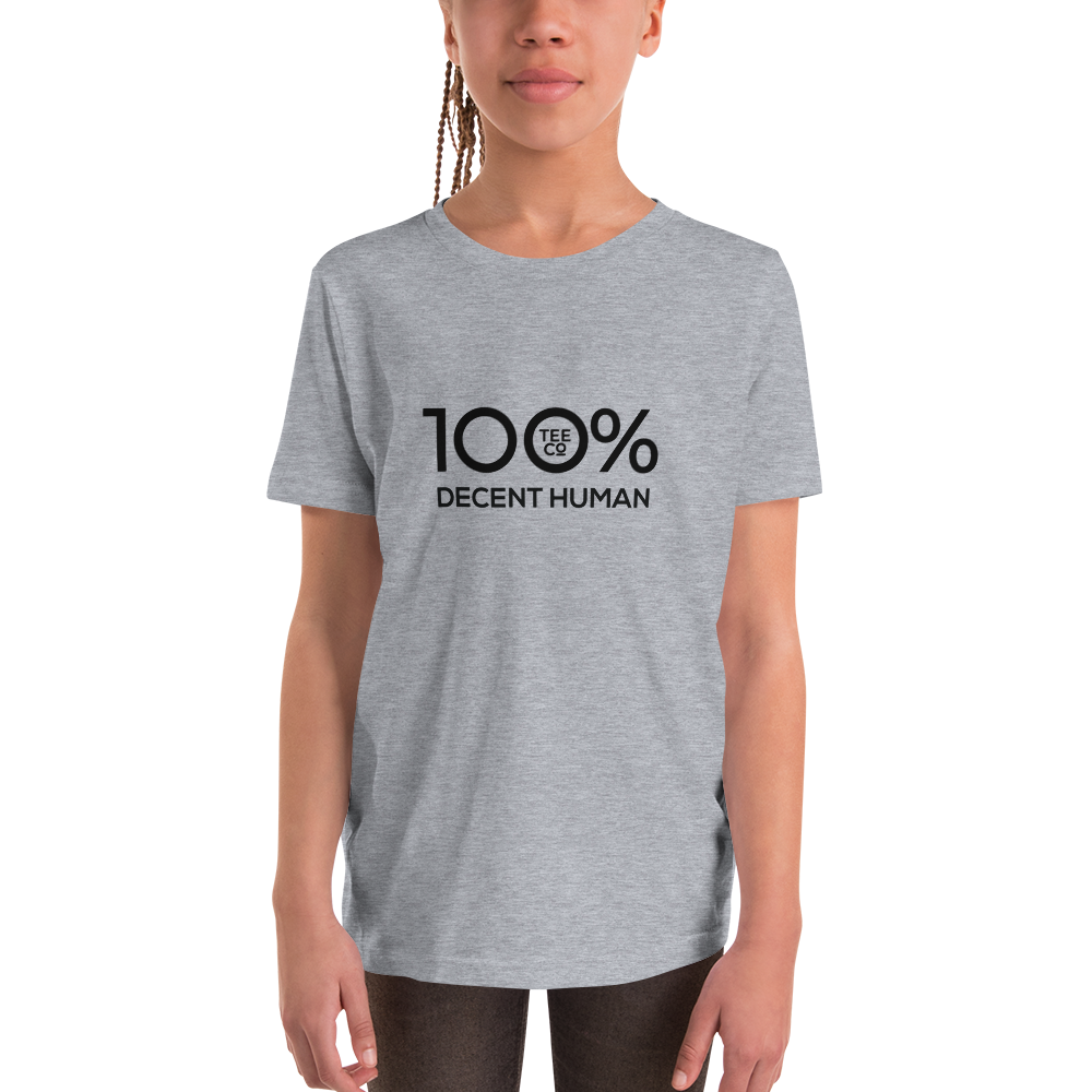 100% DECENT HUMAN Youth Short Sleeve Tee - 100 Percent Tee Company