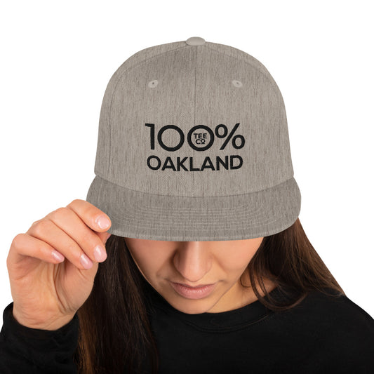 100% OAKLAND Snapback Baseball Hat