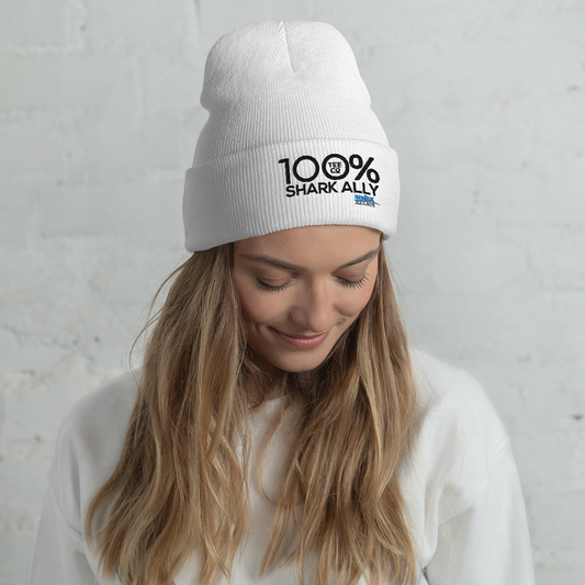 100% SHARK ALLY Cuffed Beanie to benefit Shark Allies - 100 Percent Tee Company