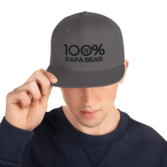 100% PAPA BEAR Snapback Baseball Hat