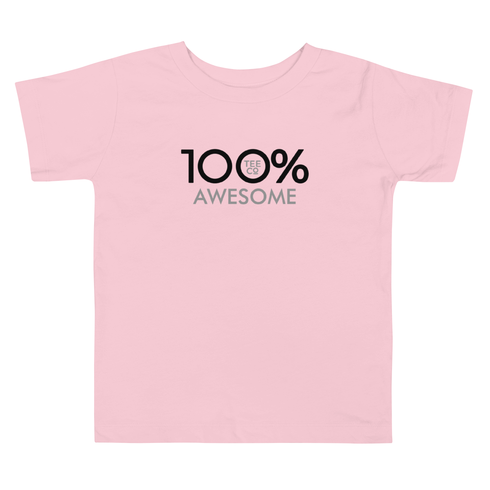 100% AWESOME Toddler Short Sleeve Tee - 100 Percent Tee Company